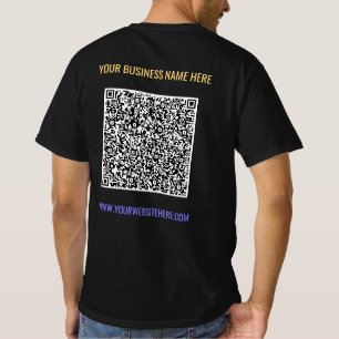 QR Code Business T - Shirt Benutzerdefinierter Tex