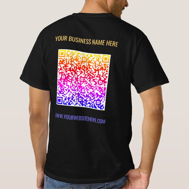 QR Code Business T - Shirt Benutzerdefinierter Tex (Rückseite)
