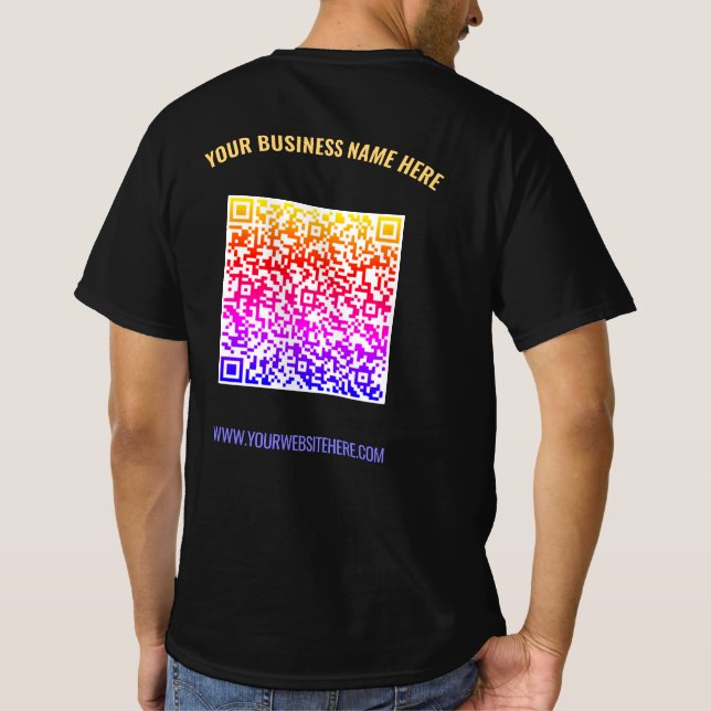 QR Code Business T - Shirt Benutzerdefinierter Tex (Rückseite)