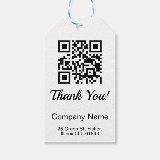 QR Code Business Vielen Dank Geschenkanhänger (Vorderseite)