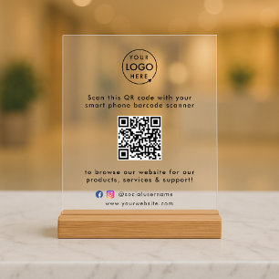 QR Code Business Website Scannen Sie Me Social Med Acrylschild