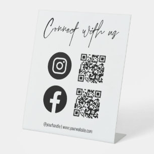 QR Code Business Website Social Media Scan Me Sockelschild