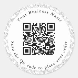 QR Code-Café-Menü Runder Aufkleber