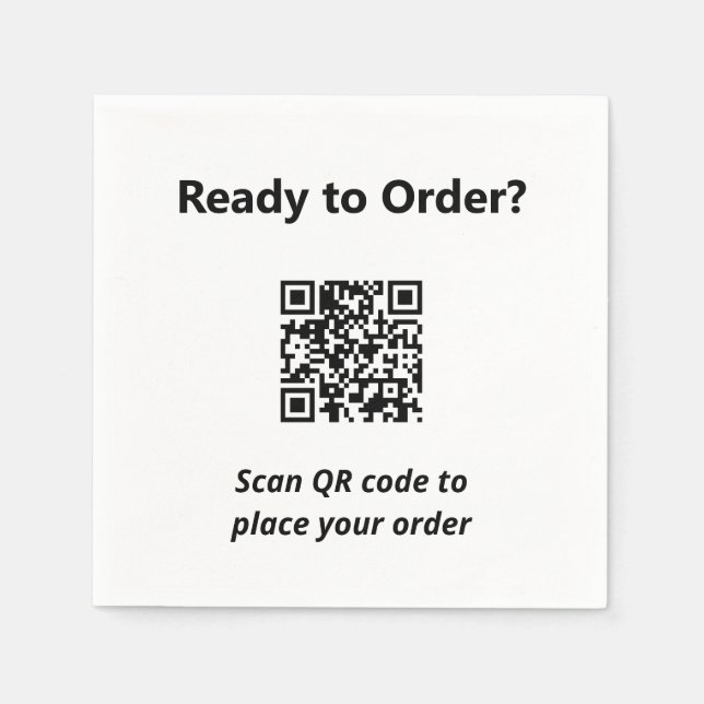 QR Code Cafe Napkin Serviette (Vorderseite)