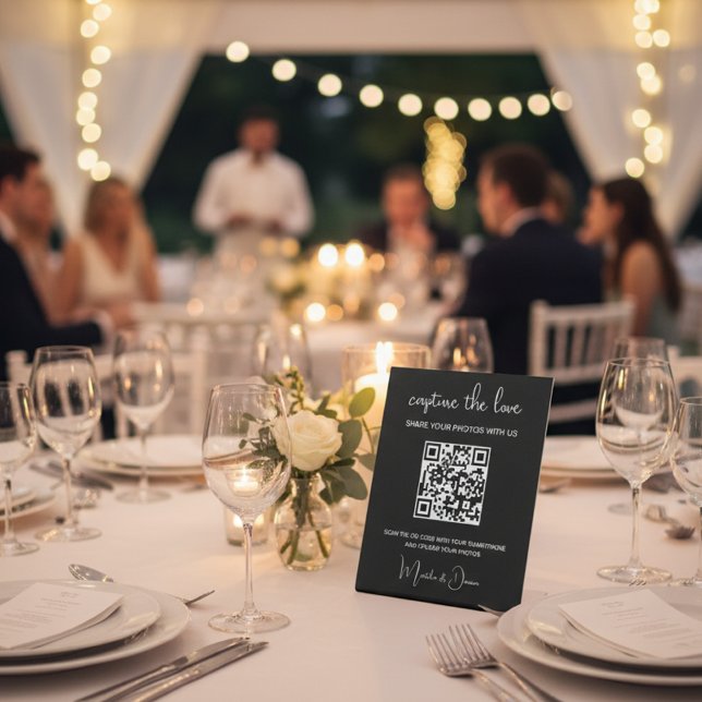 QR Code Capture the Liebe Wedding Foto Album Sockelschild (Von Creator hochgeladen)