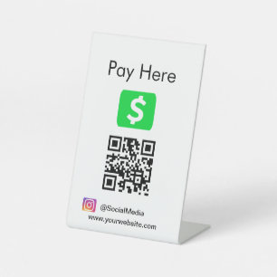 QR Code Cash App Sockelschild