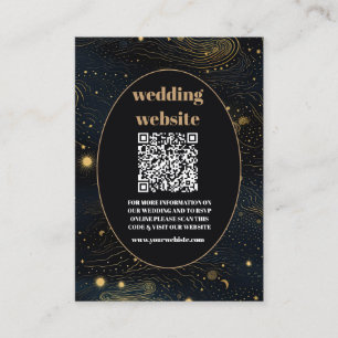 qr code Celestial Crescent Moon Gold Wedding Begleitkarte