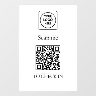 QR-Code Check-In Firmenschild mit Logo Fensteraufkleber