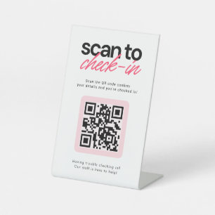QR-Code-Check-in-Schild für Geschäftsbereiche auf Sockelschild
