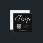 QR Code Chic Script Hochzeit Begleitkarte<br><div class="desc">Diese modernen, schwarz-weiß-schicken Hochzeitskartentafeln sind eine einfache Möglichkeit für Ihre Gäste, auf Ihrer Hochzeitswebsite UAWG zu machen. Um Ihren eigenen QR-Code für die Website zu erstellen, geben Sie einfach seine URL in das Textfeld ein, wenn Sie Ihre Karten personalisieren. **Der Live-Design-Service kann Ihnen bei der Gestaltung Ihres Designs oder Ihrer...</div>