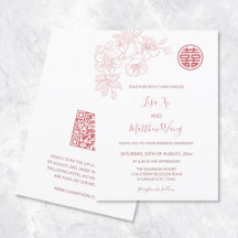 QR-Code | Chinesische Hochzeit mit Blumenrot