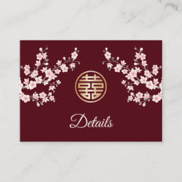 QR-Code | Chinesische Hochzeitsstimmung rosa Detai Begleitkarte