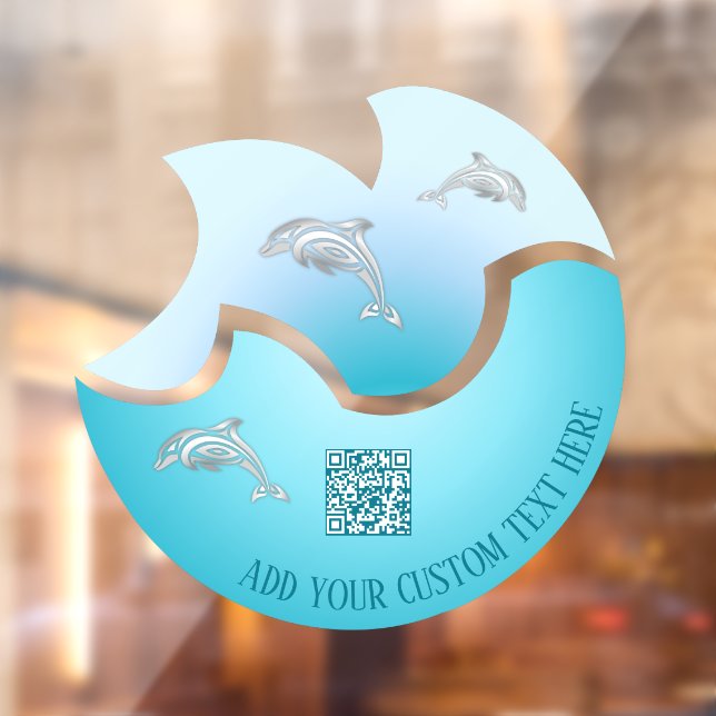 QR-Code | Coastal Blue Wave Delphine Window Clonin Fensteraufkleber