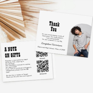 QR-Code-Collage-Fonds und Danksagungskarte für den Begleitkarte