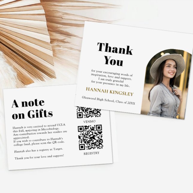 QR Code Collage Fund -cum-Thank You Grad Begleitkarte (Von Creator hochgeladen)