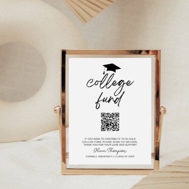 QR Code Collage Fund Graduation Party Sign (Von Creator hochgeladen)