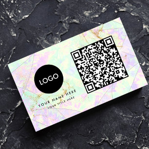 QR Code Colors Gemstone Opal Texture Business Card Visitenkarte