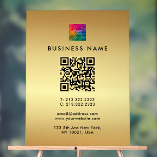 QR Code Company Logo Gold Template glamourös Acrylschild