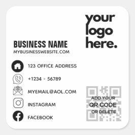 QR Code Corporate Business Card Design Logo Quadratischer Aufkleber