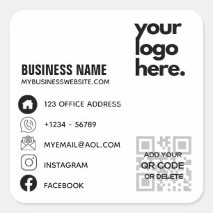QR Code Corporate Business Card Design Logo Quadratischer Aufkleber