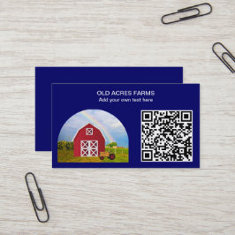 QR-Code Country Farm Red Barn Blue Sky Name Visitenkarte