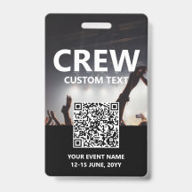 Qr Code Crew Access Pass Custom Event Abzeichen