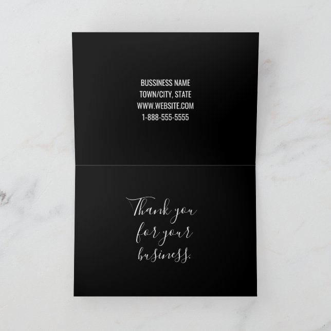 QR Code Custom Business Thank You Card with Logo Dankeskarte (Innenseite)