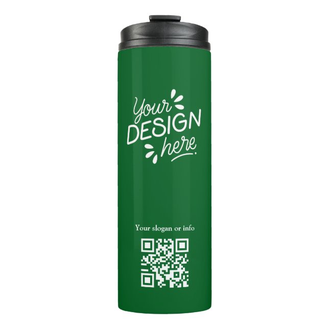 QR Code Custom Logo Green Thermal Tumbler Thermosbecher (Vorderseite)
