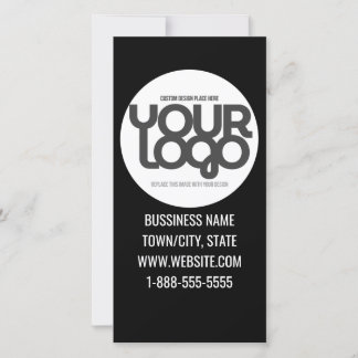 QR Code Customizable Modern Black Business Dankeskarte