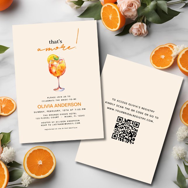 QR-Code, das ist Amore Spritz Brautparty Einladung (Von Creator hochgeladen)