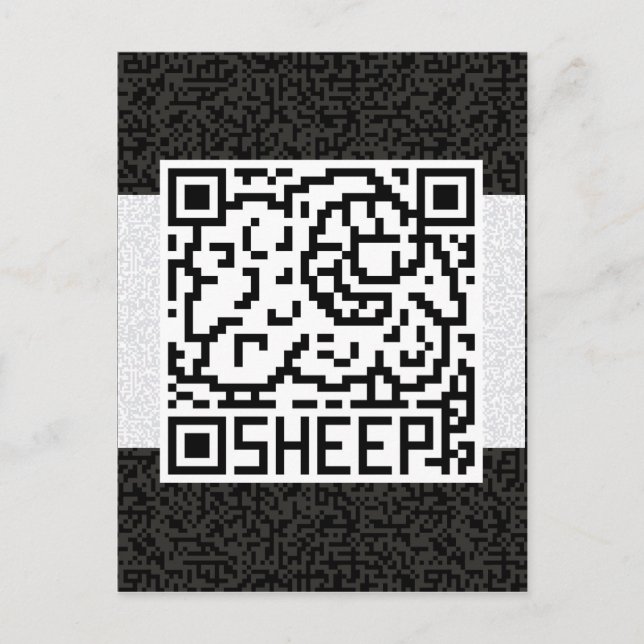 QR-Code das Schaf Postkarte (Vorderseite)