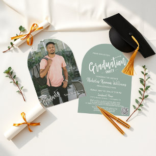 QR-Code der Gruppe "Sage Green Arch Foto Graduatio Einladung