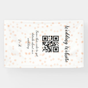 QR-Code der Hochzeitwebsite für Details orange Banner