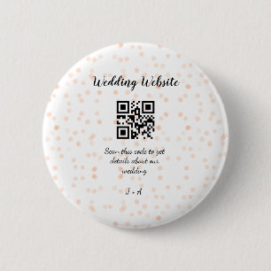 QR-Code der Hochzeitwebsite für Details orange Button