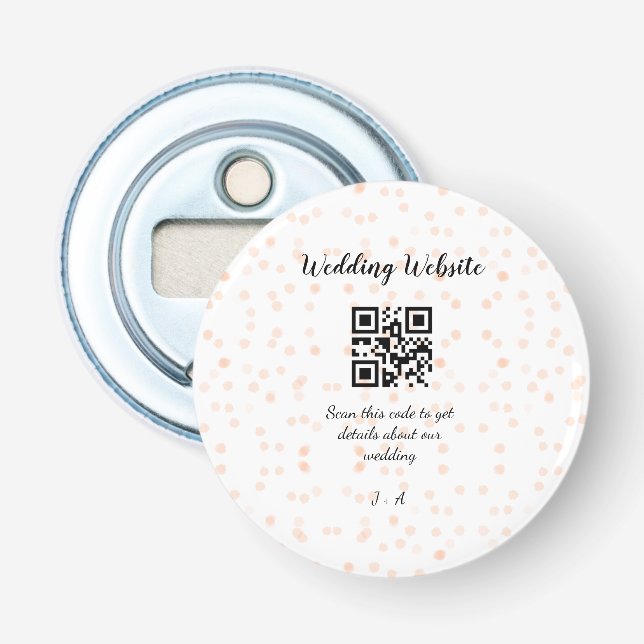 QR-Code der Hochzeitwebsite für Details orange Flaschenöffner (Vorderseite)