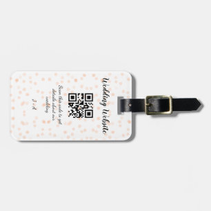 QR-Code der Hochzeitwebsite für Details orange Gepäckanhänger