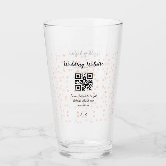 QR-Code der Hochzeitwebsite für Details orange Glas (Vorderseite)