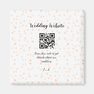 QR-Code der Hochzeitwebsite für Details orange Magnet