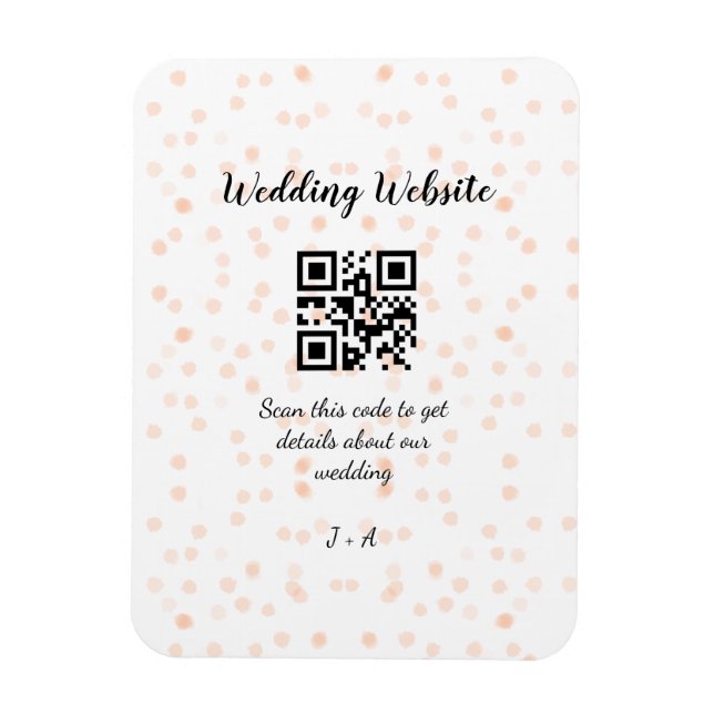 QR-Code der Hochzeitwebsite für Details orange Magnet (Vertikal)