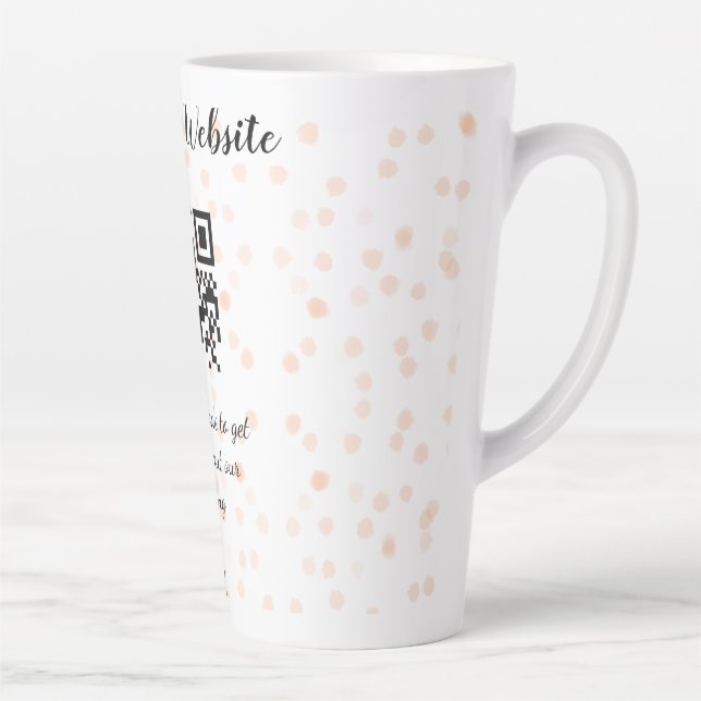 QR-Code der Hochzeitwebsite für Details orange Milchtasse (Rechts)