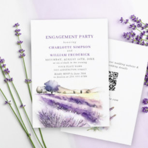 QR-Code der Lavender Blume Field ENGAGEMENT PARTY Einladung