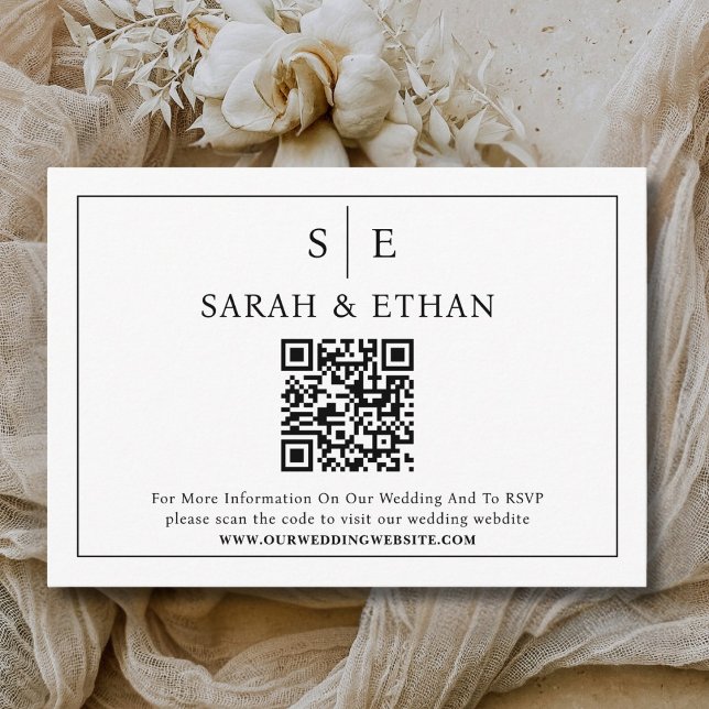 QR-Code der Minimalistischen Hochzeitspartei Begleitkarte (Von Creator hochgeladen)