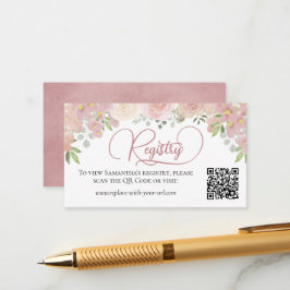 QR-Code der Rose Blumenfloral-Brautparty Begleitkarte