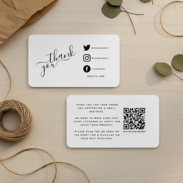 QR-Code der sozialen Medien danke Rabatt Begleitkarte (Social media QR code thank you discount Enclosure Card.)