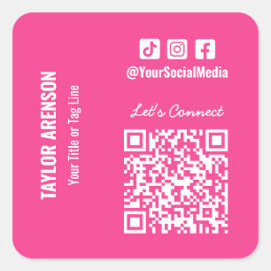 QR-Code der sozialen Medien Quadratischer Aufkleber