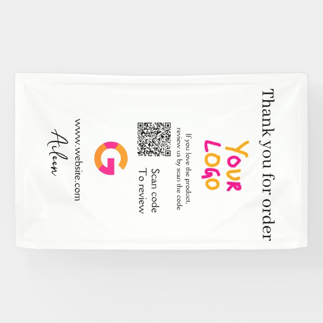 QR-Code der Website des Google-Reviews Banner (Horizontal)