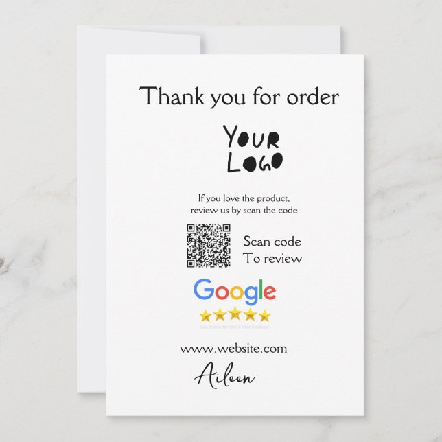 QR-Code der Website des Google-Reviews Einladung (Vorderseite)