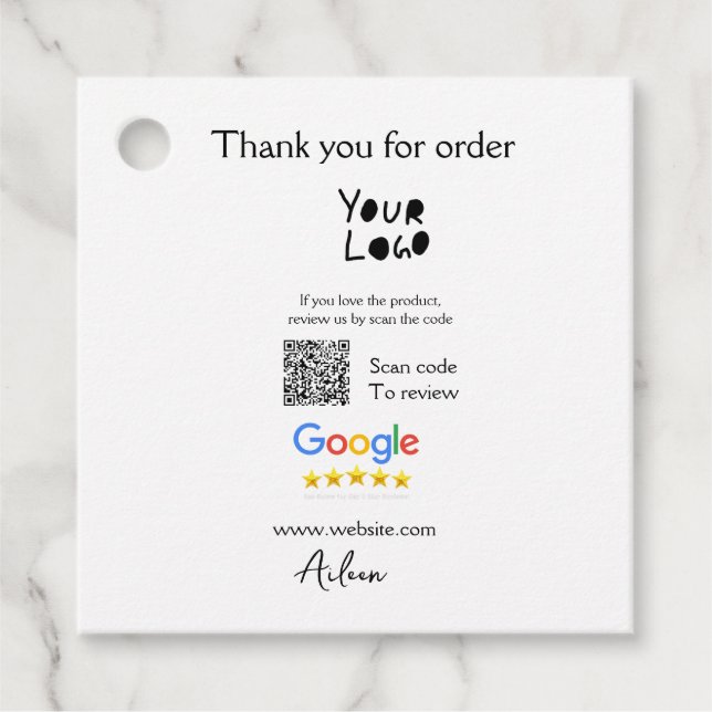 QR-Code der Website des Google-Reviews Geschenkanhänger (Vorderseite)