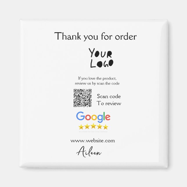 QR-Code der Website des Google-Reviews Magnet (Vorne)
