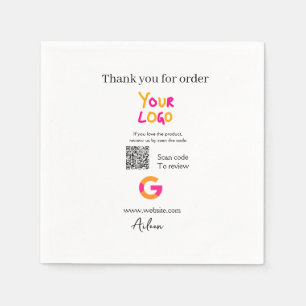 QR-Code der Website des Google-Reviews Serviette